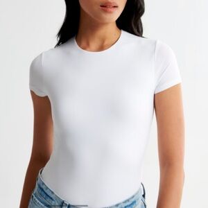 Abercrombie & Fitch Soft A&F Collection Basic White T Bodysuit Size Small